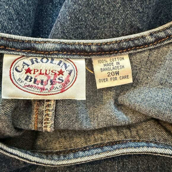 Vtg Carolina Blues Plus Denim Jumper Sz 20W Noah’s Ark Preschool Teacher Church - Picture 8 of 14